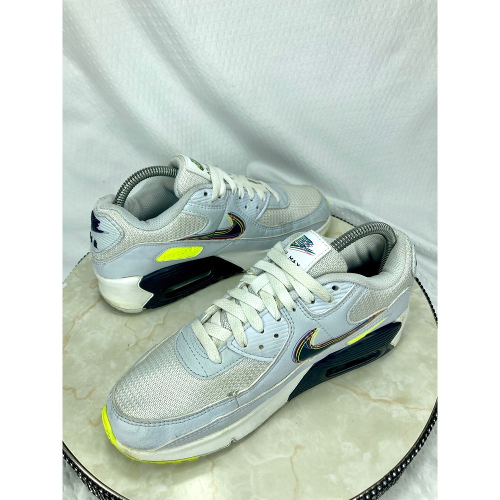 Nike Air Max 90 "3D SWOOSH" Shoes Womens 8 White Grey Streetwear Comfy Sneakers - Picture 9 of 11